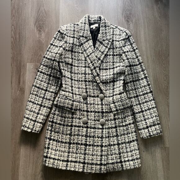 Ronny Kobo Collection Dresses & Skirts - ronny kobo lily black & white tweed double brested blazer coat dress size small